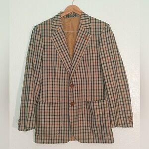 DAKS Industries London Wool Tweed Plaid Coat Jacket Woolmark 38R
